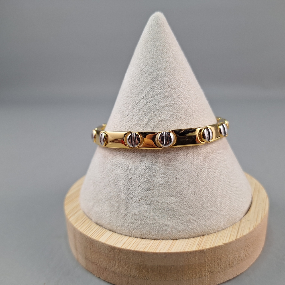 Joan Rivers Gold Bracelet Silver nail Head